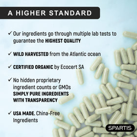 Vue de près des capsules de mousse maritime bio SPARTIS
