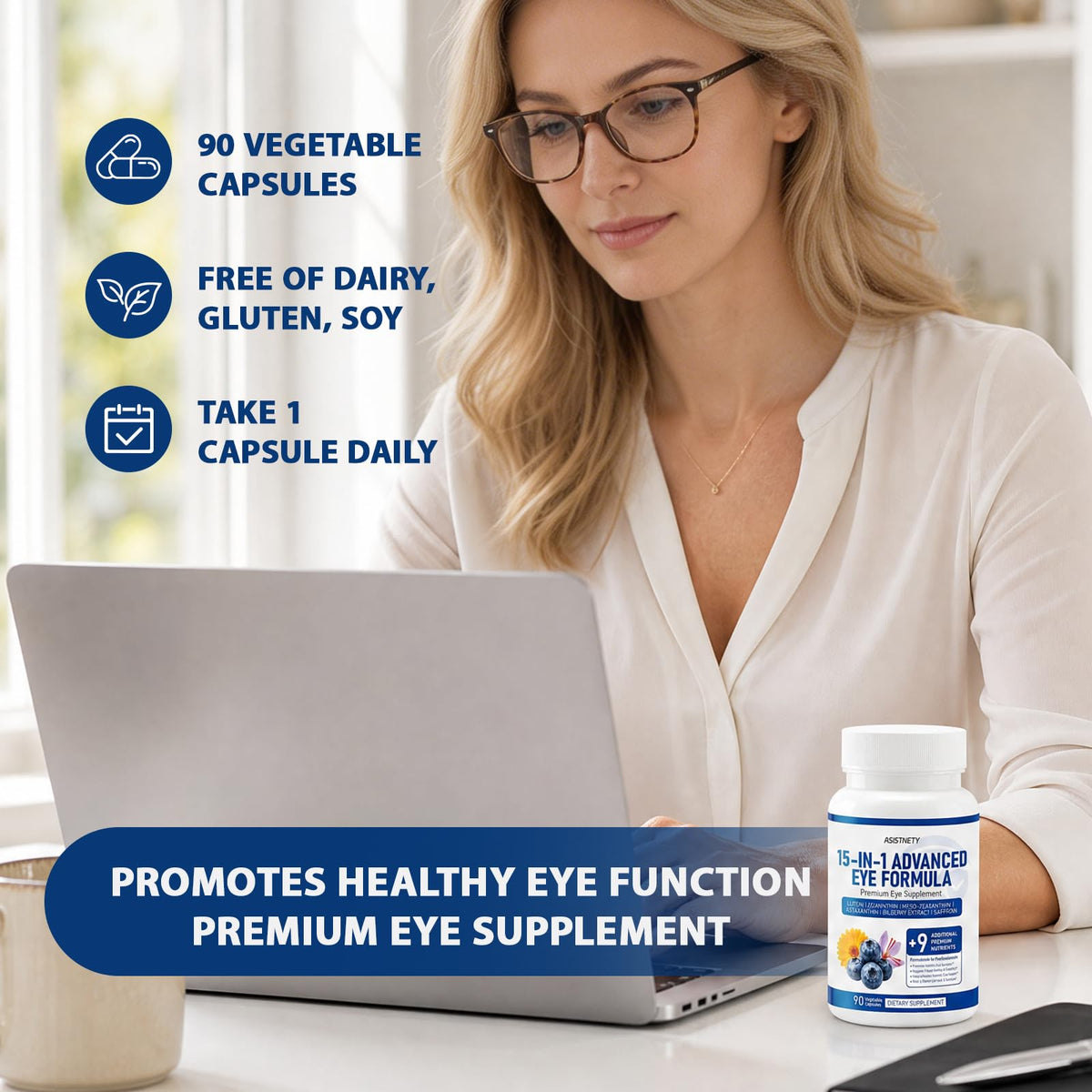 Vue de près des capsules de Neurobella pour les yeux