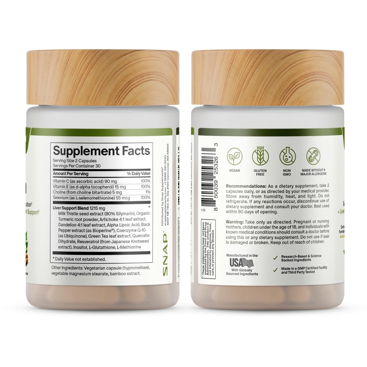 Vue de près des capsules de Snap Supplements Chardon-Marie