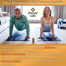 Vue de près des gélules de Curcuma Curcumin 1500mg de DOCTOR SAFE