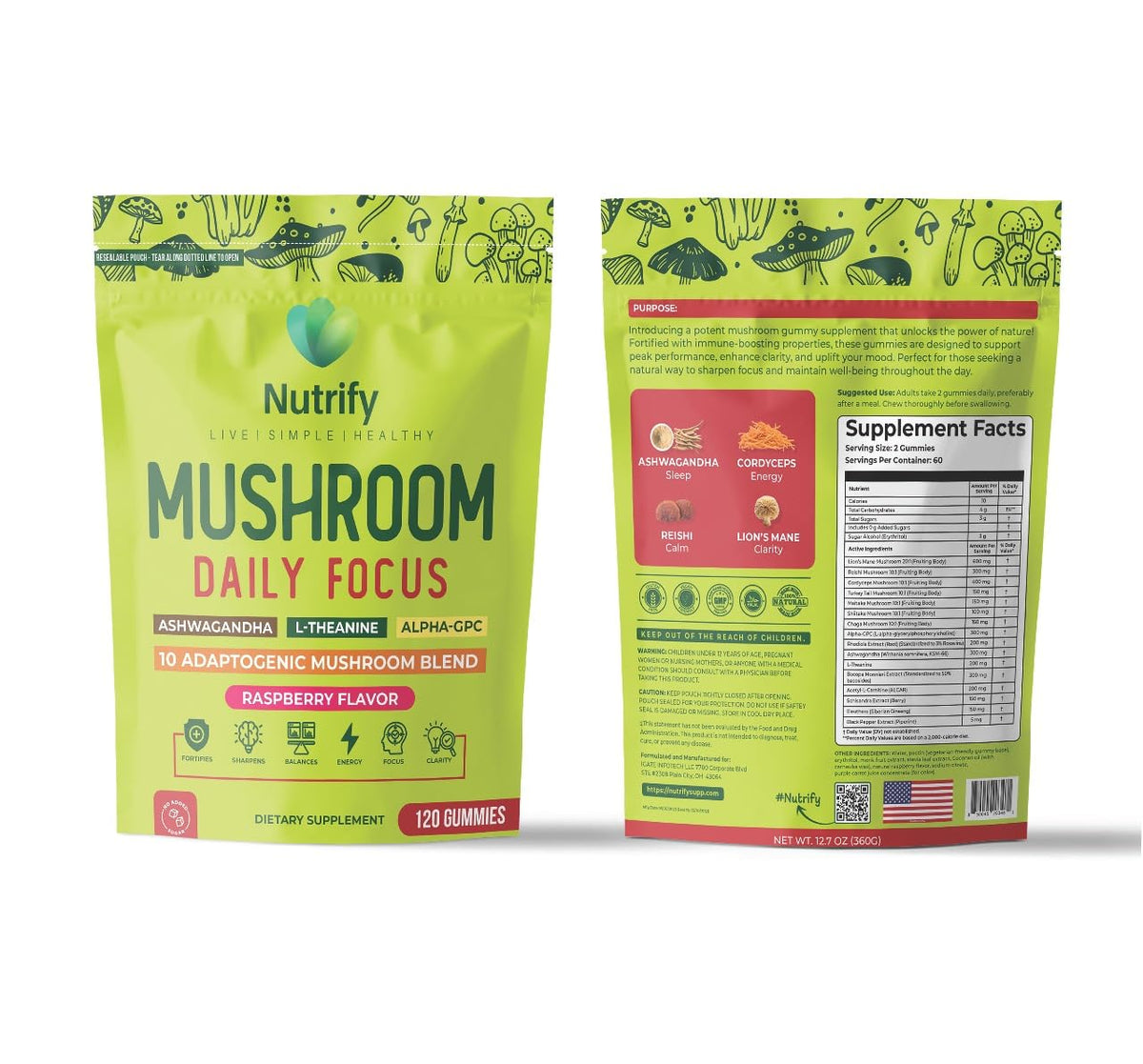 Vue de près des gummies Nutrify avec texture