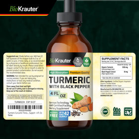 Vue de près du flacon de complément alimentaire BIO KRAUTER Curcuma