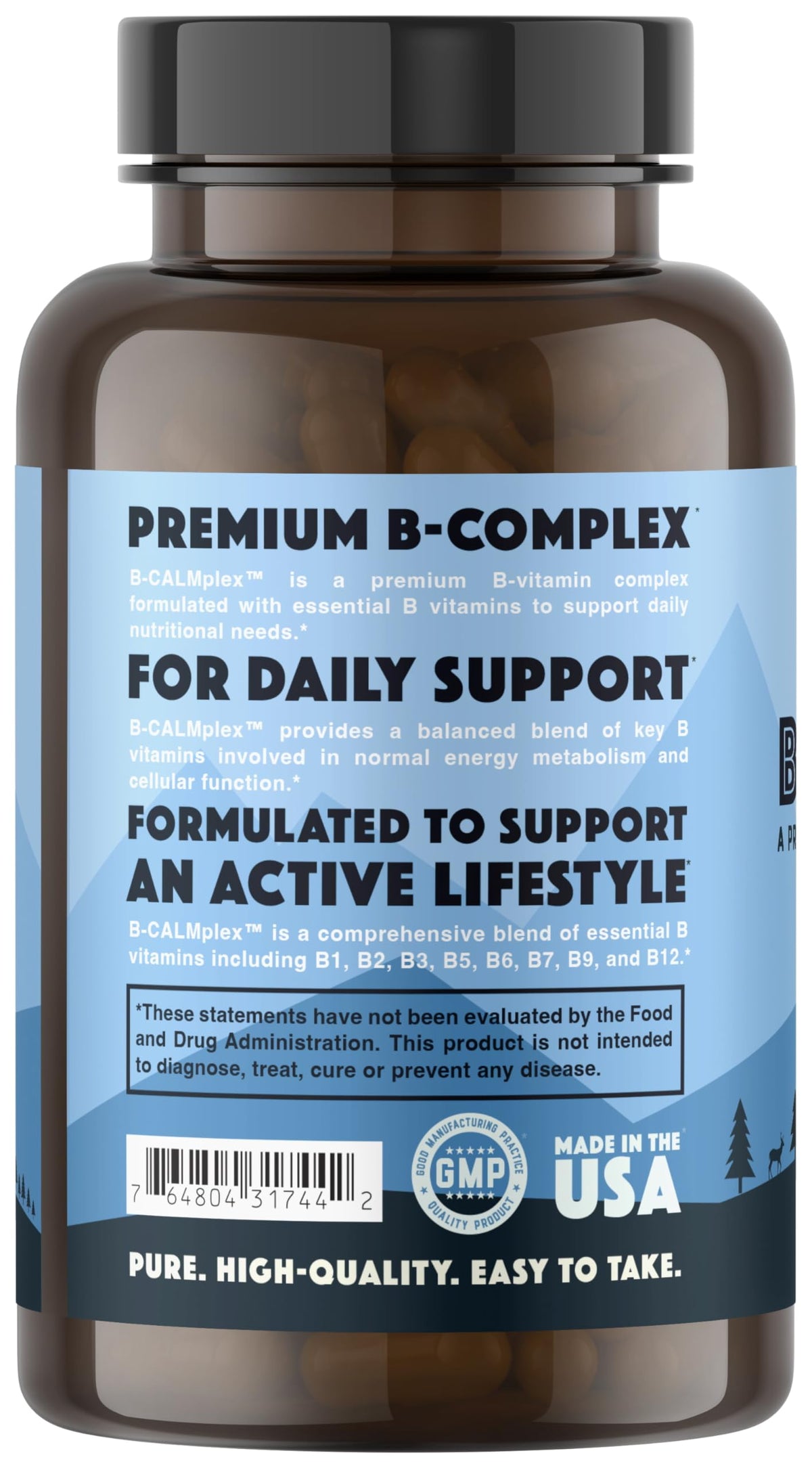 Vue de profil des capsules B-CALMplex de Natural Rhythm