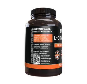 Vue de profil des capsules de L-Citrulline PURE ORIGINAL INGREDIENTS