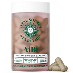 Vue des capsules AiRi de Vital Source Nutrition sur une table