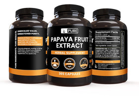 Vue des capsules d'extrait de papaye sur une table