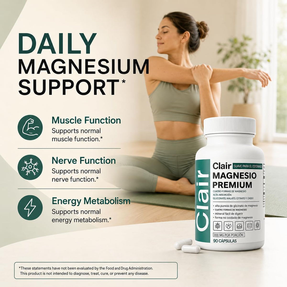Vue des capsules d'Optifusion Clair Magnésio Premium