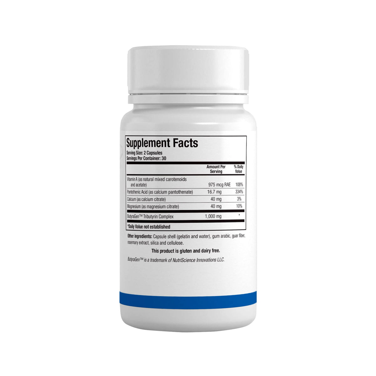 Vue des capsules de Butyric-Cal-Mag Complex de BIOTICS RESEARCH