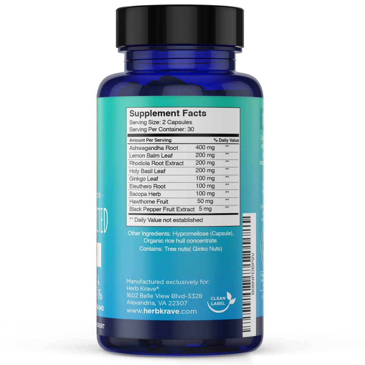 Vue des capsules de Calm & Connected Herb Krave