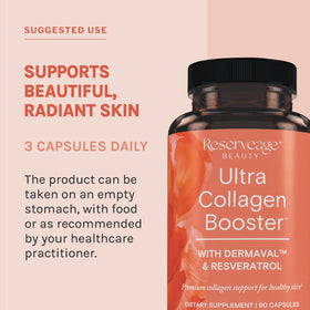 Vue des capsules de collagène Reserveage Nutrition dans une main