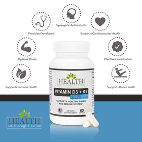 Vue des capsules de D3 + K2, flacon ouvert