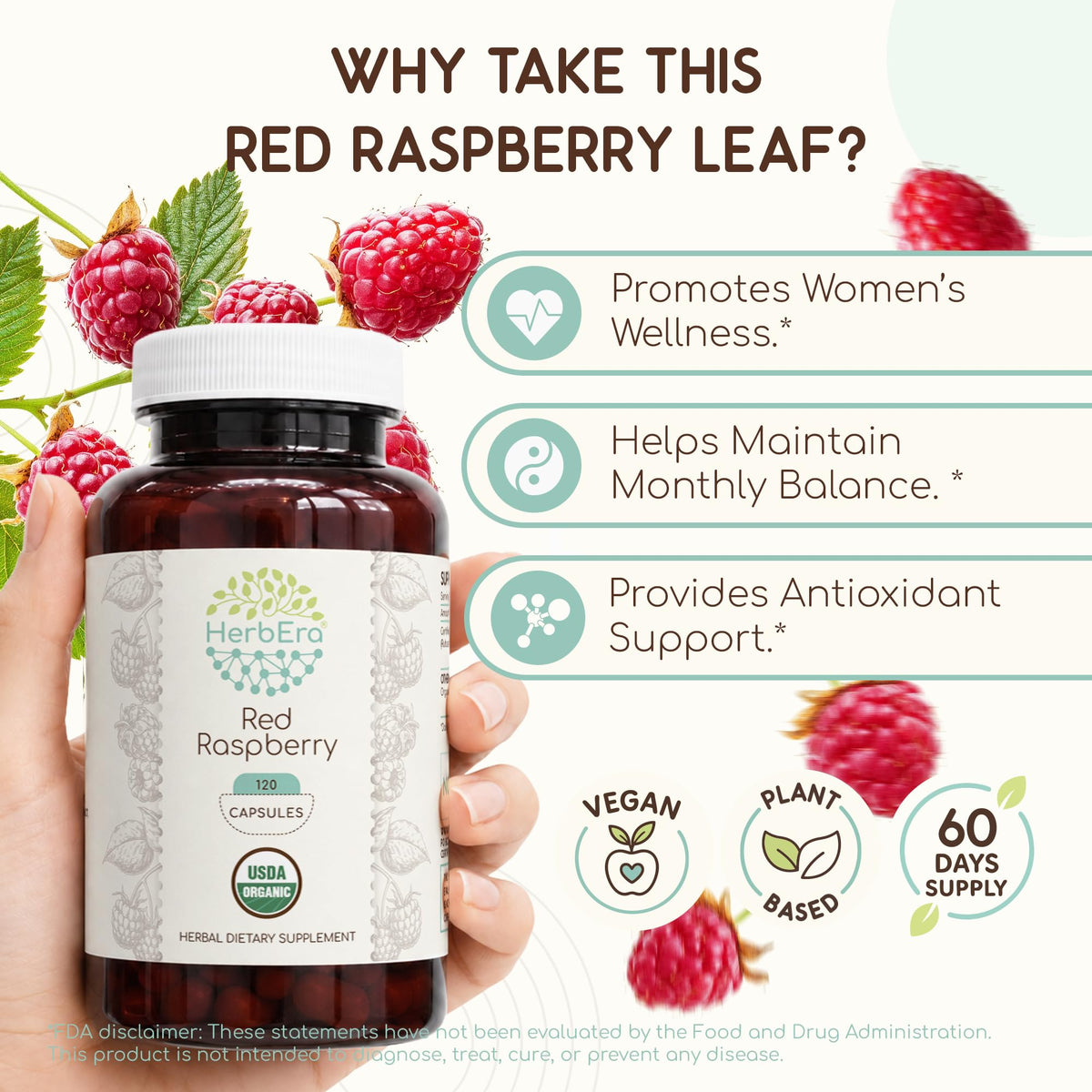 Vue des capsules de Feuille de Framboise Rouge HerbEra avec le label bio