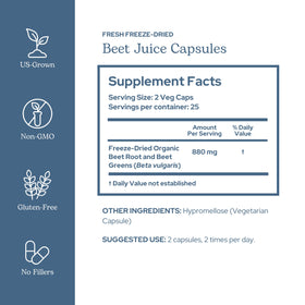 Vue des capsules de jus de betterave bio ECLECTIC INSTITUTE