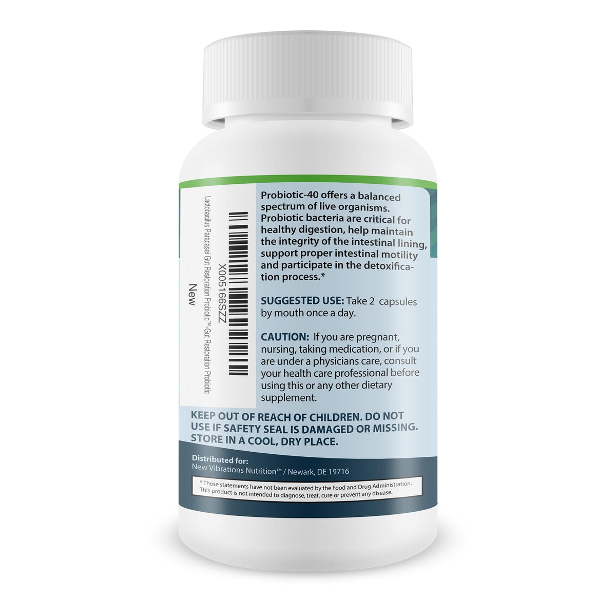 Vue des capsules de Lactobacillus Paracasei dans leur flacon