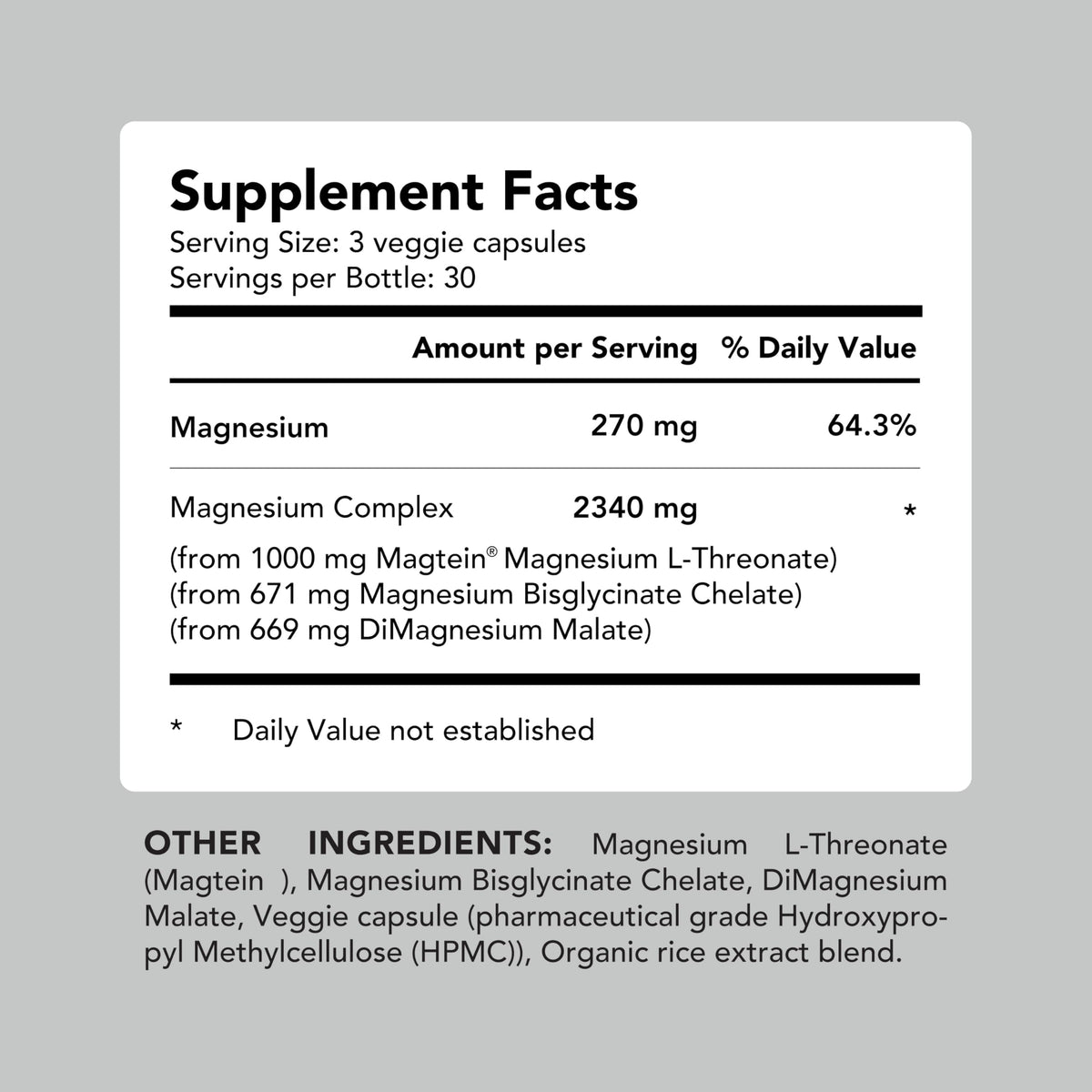 Vue des capsules de magnésium Magtein AMANDEAN sur un fond blanc