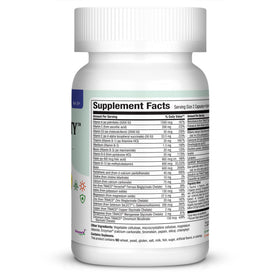 Vue des capsules de multivitamines Maxi Health 50+