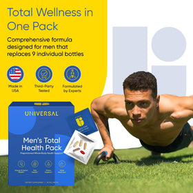 Vue des capsules de Multivitamines Total Health Homme Universal U