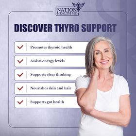 Vue des capsules de NATION HEALTH MD Thyro Support dans la main