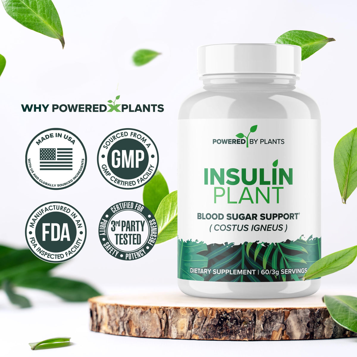 Vue des capsules de plantes insuline sur une table