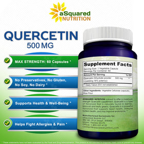 Vue des capsules de Quercétine 500mg aSquared Nutrition
