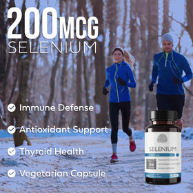 Vue des capsules de sélénium BETTER PLACE ORGANICS, format végétarien
