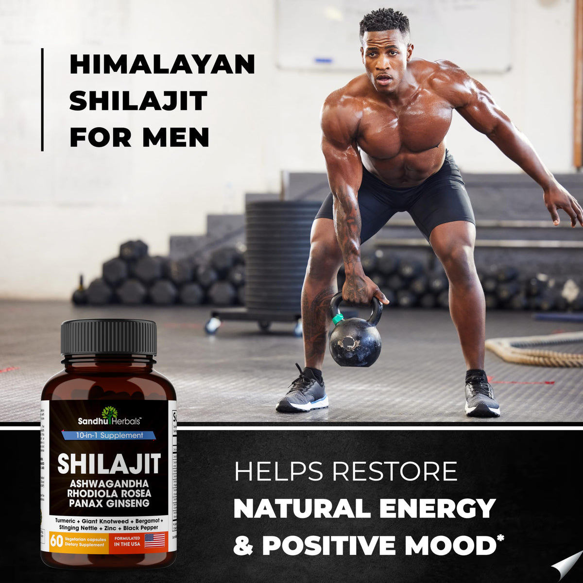 Vue des capsules de Shilajit SANDHUHERBALS dans le flacon