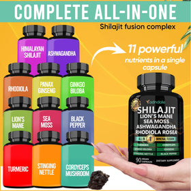 Vue des capsules de Shilajit sur une table