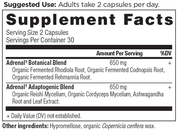 Vue des capsules de soutien surrénalien Ancient Nutrition