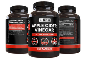 Vue des capsules de vinaigre de pomme sur une table