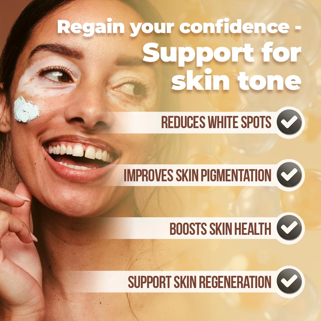 Vue des capsules de Vitiligo AURA VITAMINS sur une table