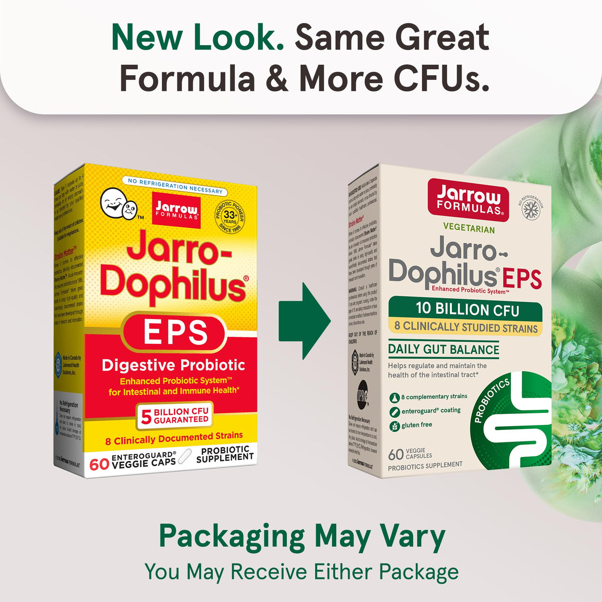 Vue des capsules Jarrow Formulas Jarro-Dophilus