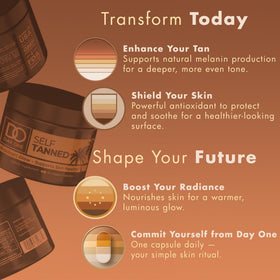 Vue des capsules végétales de bronzage Day One Formula