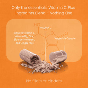 Vue des capsules végétales de Vitamine C 1 700 mg de NaturaLife Labs