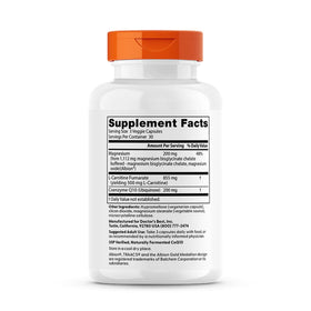 Vue des capsules végétales Doctor's BEST CoQ10 L-Carnitine