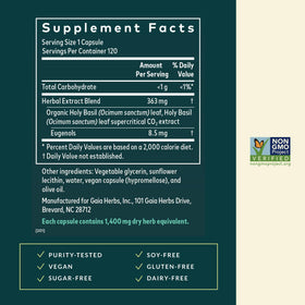 Vue des capsules végétaliennes de Gaia Herbs en gros plan
