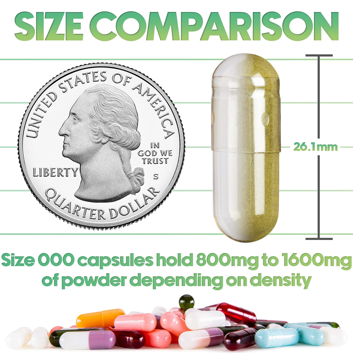 Vue des capsules vides taille 000 transparentes de XPRS Nutra