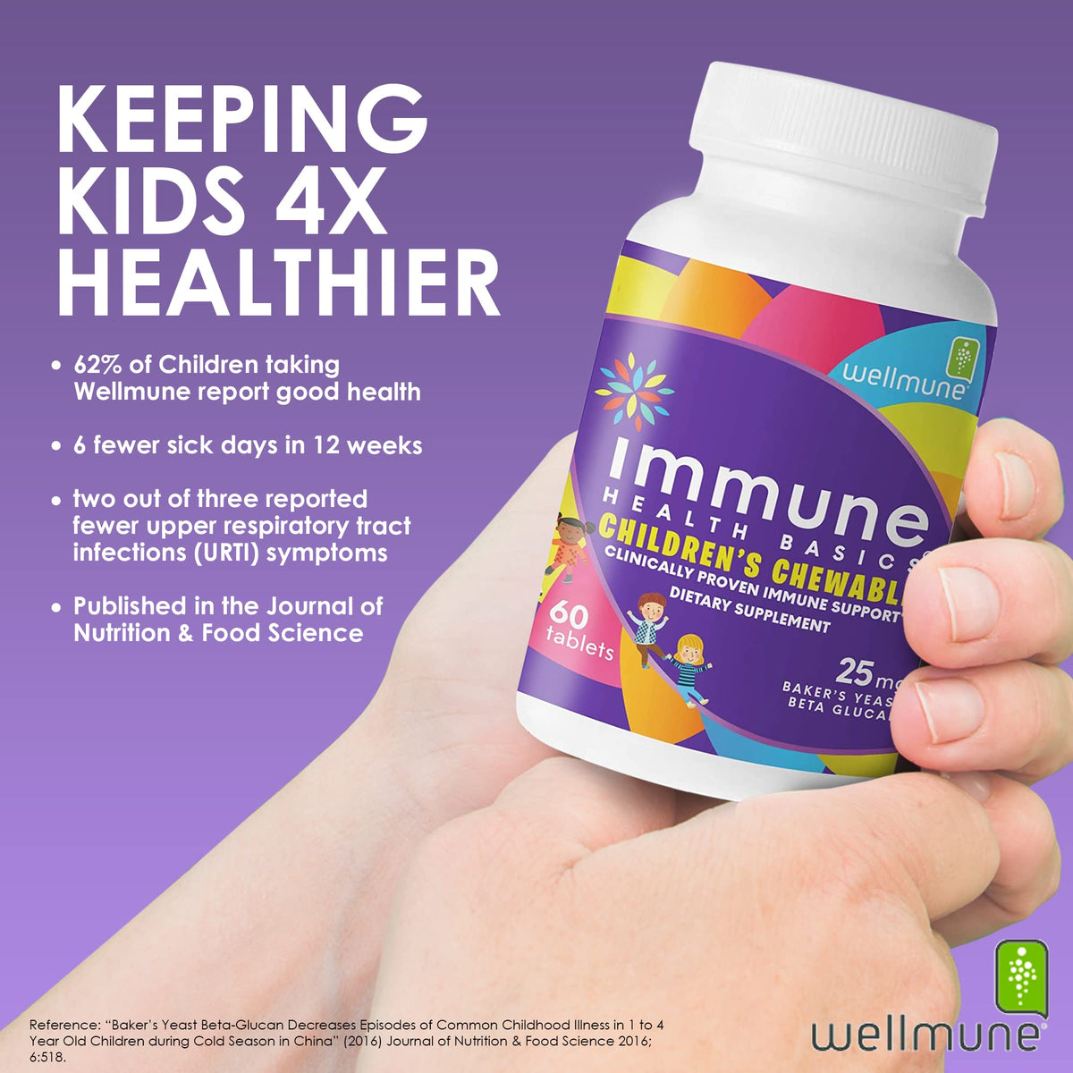 Vue des comprimés à croquer daily wellness Health Basics pour enfants