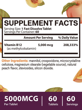 Vue des comprimés Vitacook B12 Methylcobalamine sur une table