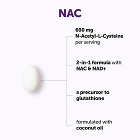 Vue des gélules souples NAC 600mg avec NAD+