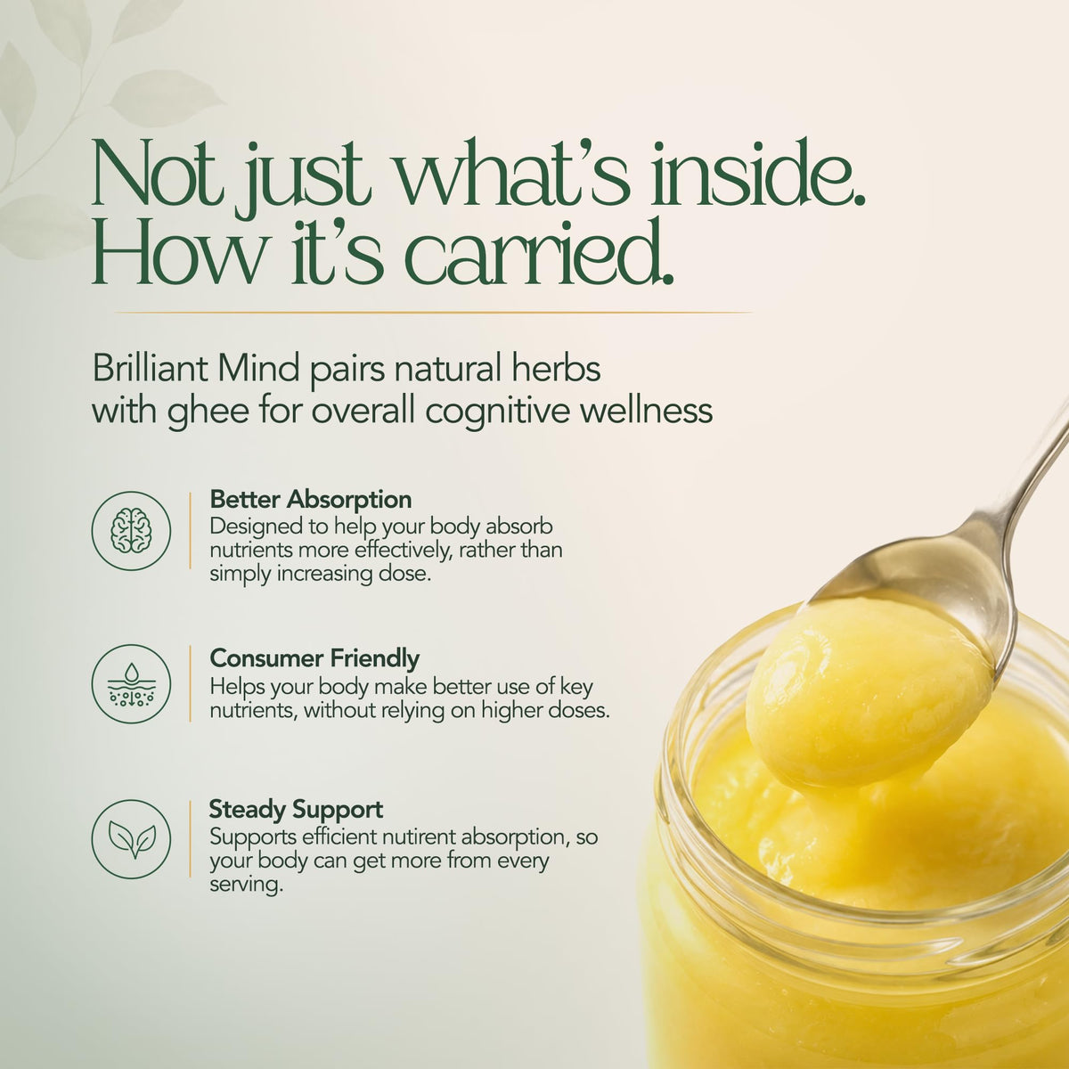 Vue des ingrédients naturels de Kerala Ayurveda Brahmi Pearls