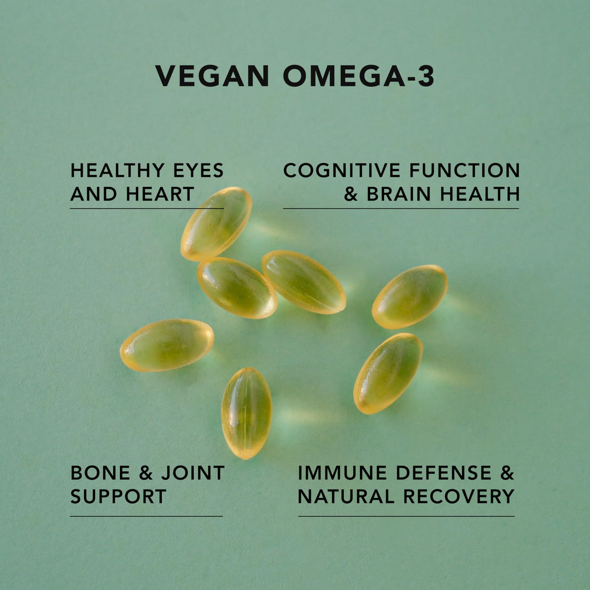 Vue des ingrédients naturels du complément Omega-3 AMANDEAN
