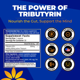Vue du bas du flacon de Tributyrin avec date de péremption