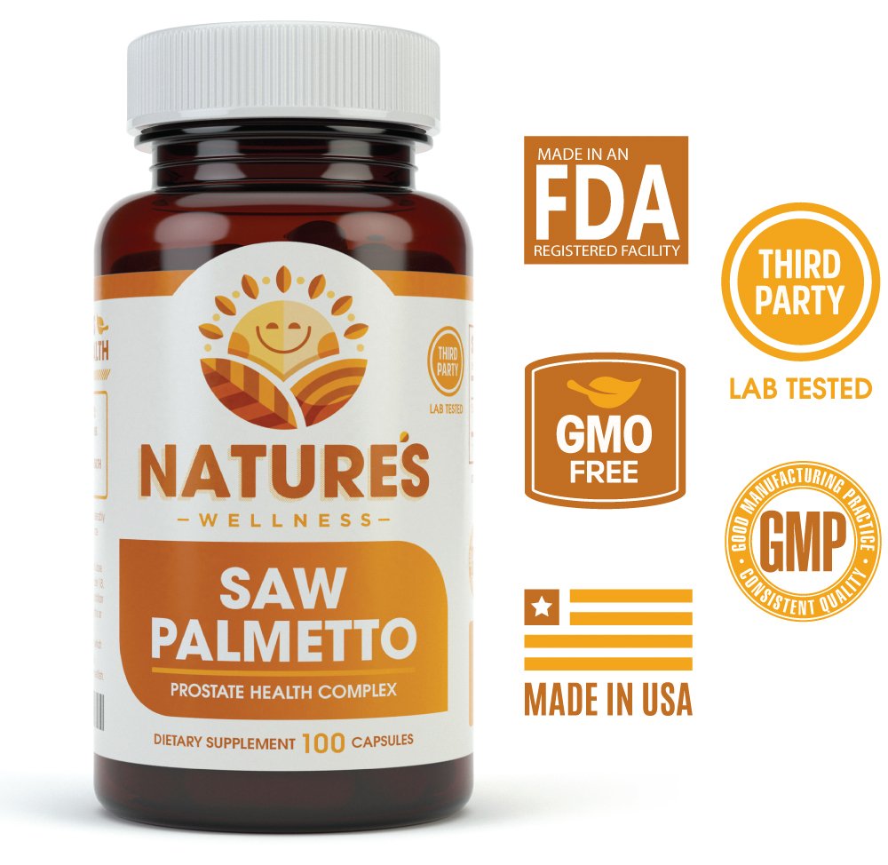 Vue du complément Saw Palmetto de Natures Wellness, côté