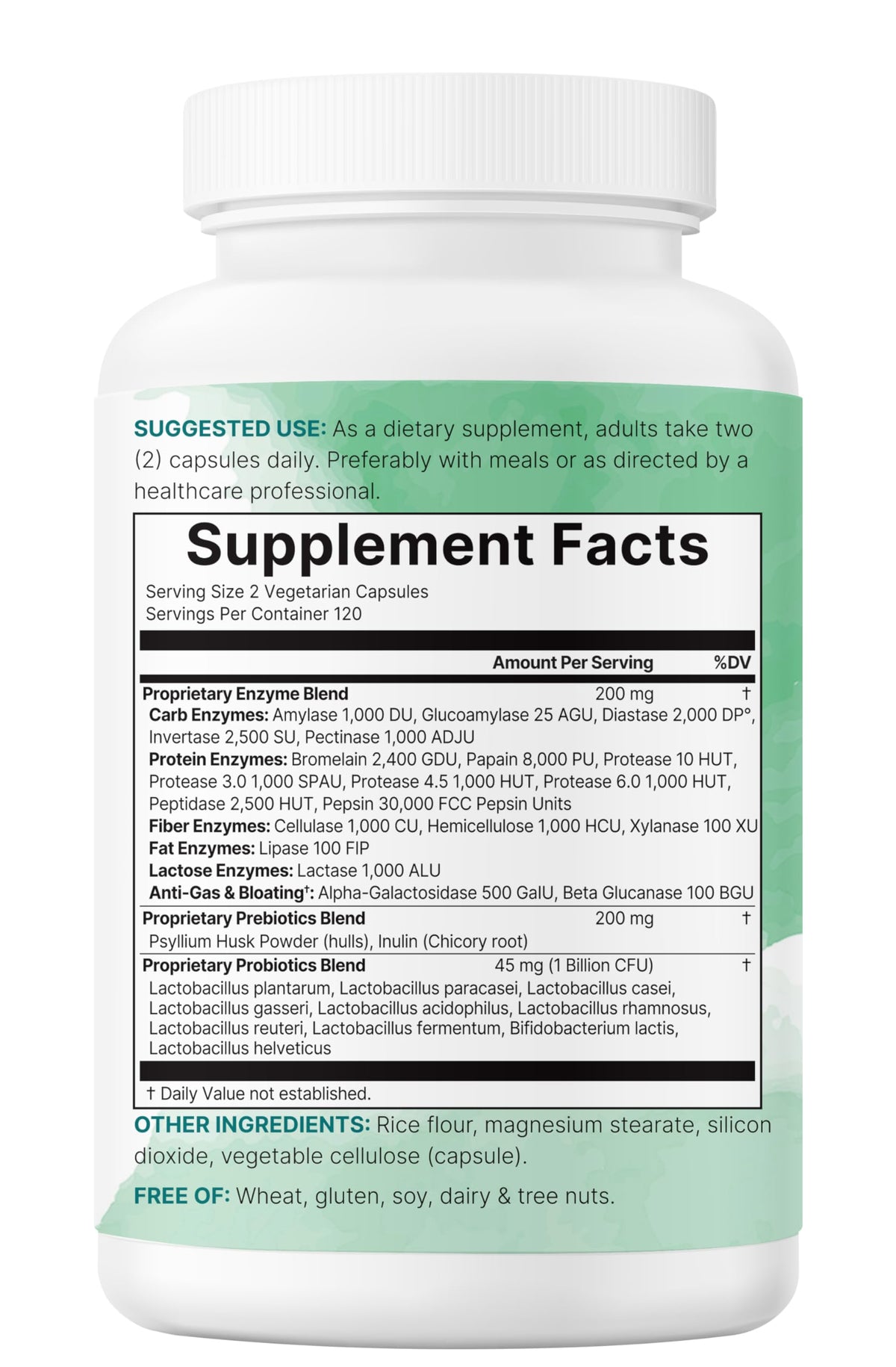 Vue du dessus du flacon de Super Enzymes Micro Ingredients