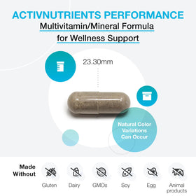 Vue du dessus du flacon de XYMOGEN ActivNutrients Performance