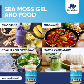 Vue du dessus du Gel de Mousse Marine Irlandaise BIO VITALICA dans un pot en verre