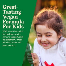 Vue du dos du flacon de Floradix Kinder Love Multivitamine