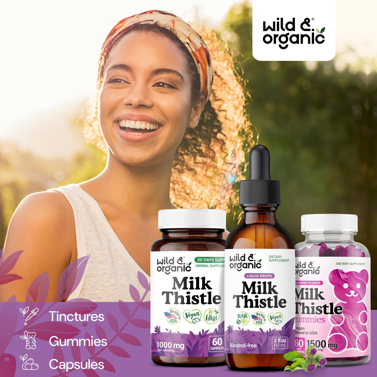 Vue du dos du flacon de Wild & Organic Extrait de Chardon-Marie