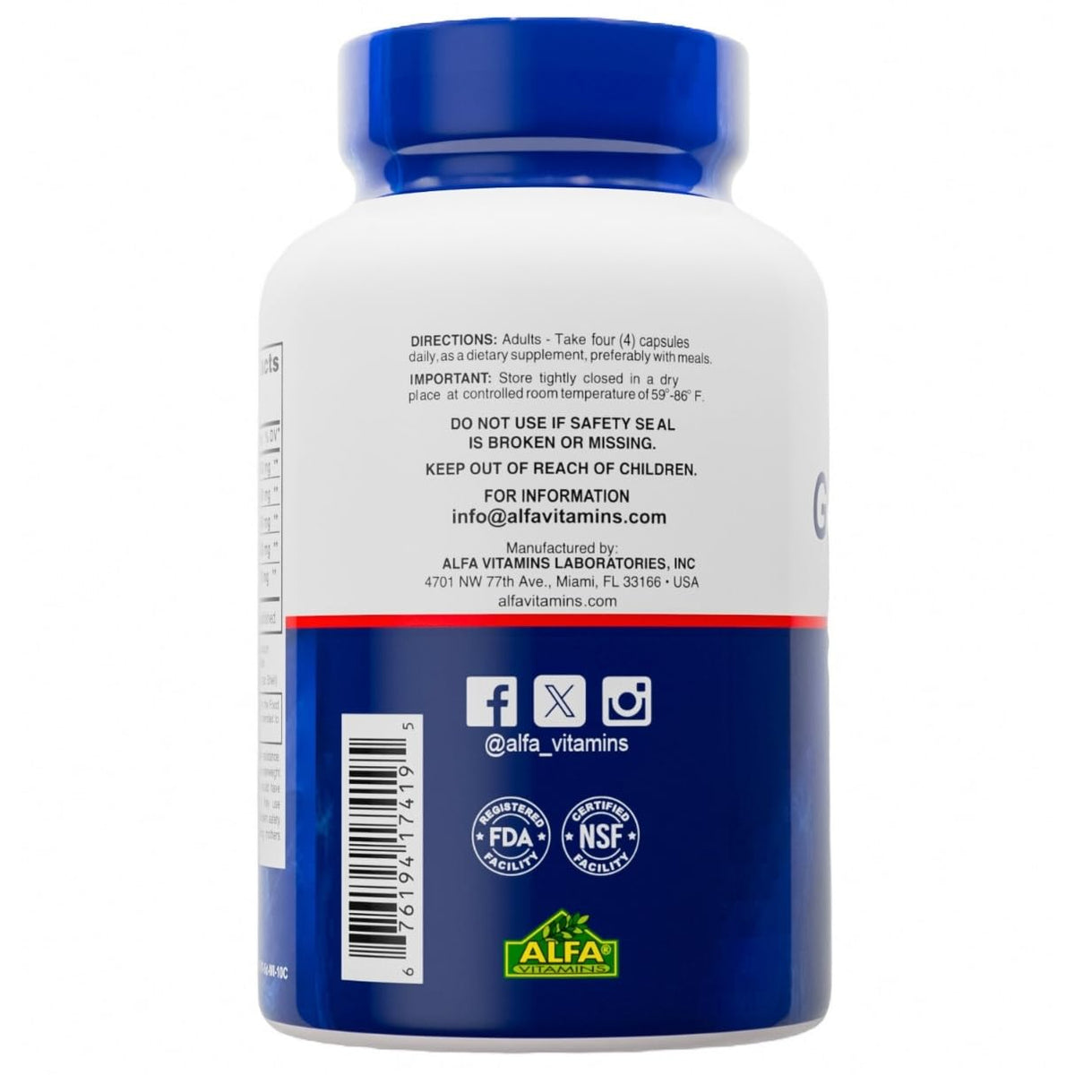 Vue du flacon ALFLEXIL Glucosamine et Chondroïtine avec l'étiquette clairement visible