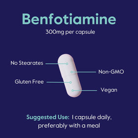 Vue du flacon BESTVITE Benfotiamine avec capsules